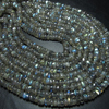 14 inches - So Gorgeous -Labradorite - Full Multy Flashy Strong Fire - Smooth - wheel - shape - Beads - size 4 mm approx